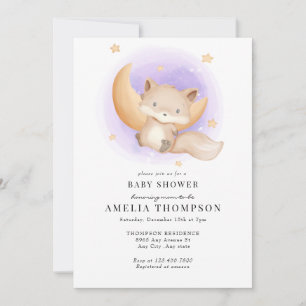 Cute Fox   Animals Baby Shower Invitation