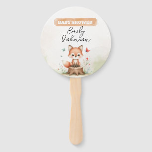 Cute fox baby shower  hand fan