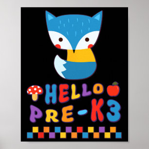 Cute Fox Back To School Woodland Animal Pre-k3 Boy Poster