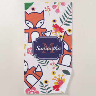 Cute Fox Beach Towel