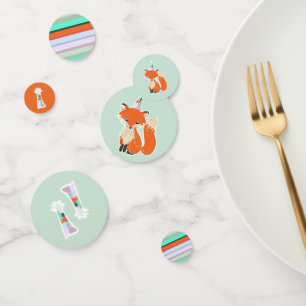 Cute Fox Birthday Party Hat Colourful Confetti