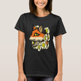 Cute Fox Bitcoin Idea Fox With Flowers Loves Bitc T-Shirt