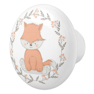 Cute Fox Ceramic Knob
