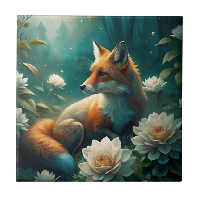 Cute Fox Ceramic Tile (Front)