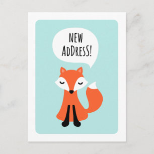Cute fox change of address moving announcement postcard