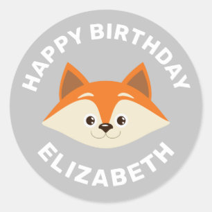 Cute Fox Classic Round Sticker