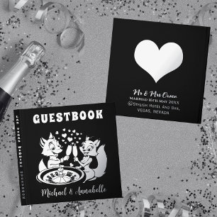 Cute Fox Couple   Las Vegas Wedding Silver Guest Book