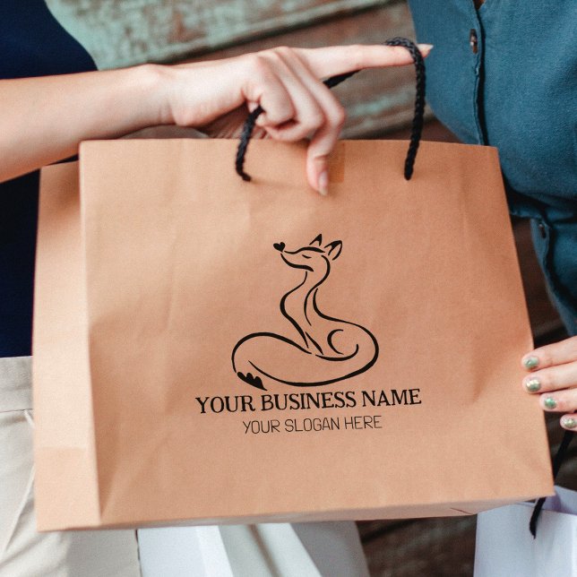 Cute Fox Custom Business, Large   Rubber Stamp (Creator Uploaded)