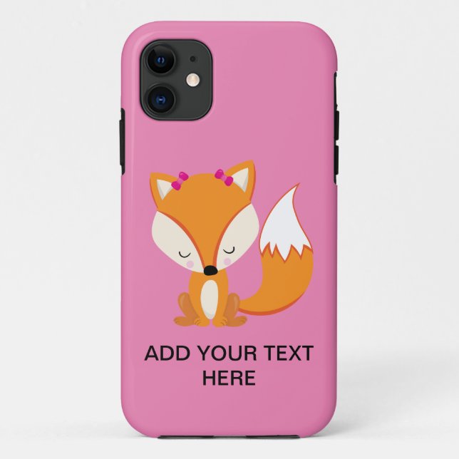 Cute fox custom text   Case-Mate iPhone case (Back)