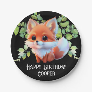 Cute fox drawing woodland animals forest friends paper plate