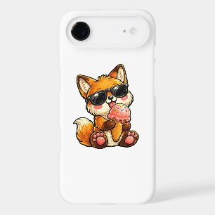 Cute Fox Eating Ice Cream With Sunglasses