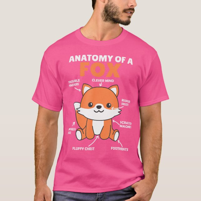 Cute Fox Explanation Anatomy Of A Fox T-Shirt (Front)