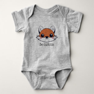 Cute Fox Face Be Curious Baby Bodysuit