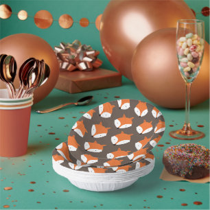 Cute Fox Face Woodland Animal Paper Bowl Plate