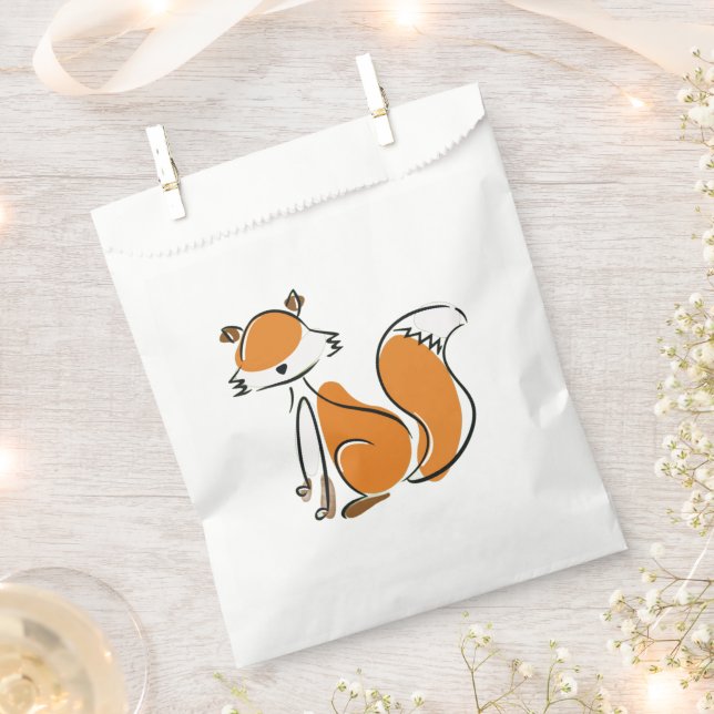 Cute Fox Favor Bag (Clipped)