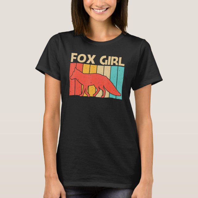 Cute Fox For Girls Mum Vulpine Fox Wild Animal T-Shirt (Front)
