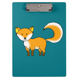 cute fox forest animal cartoon clipboard