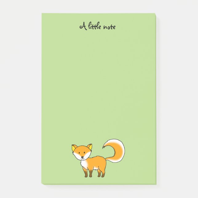 cute fox forest animal cartoon post-it notes (Front)