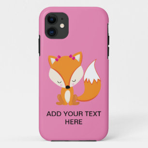 Cute fox girl custom text iPhone 11 case