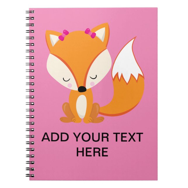 Cute fox girl custom text stone  notebook (Front)