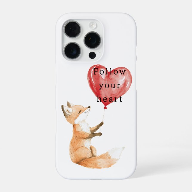 Cute Fox Heart Balloon iPhone Case (Back)