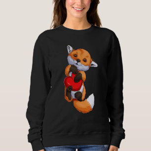 Cute Fox Heart Valentine's Day Boys Kids Fox Anima Sweatshirt