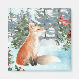 Cute Fox Holiday Magnet