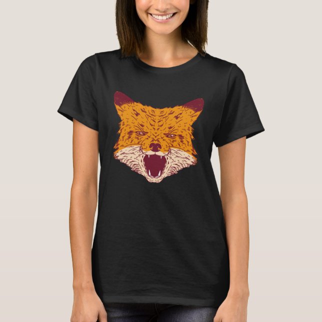 Cute  Fox Howling Artwork T-Shirt (Front)