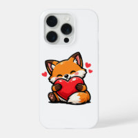 Cute Fox Hugging Heart – Kawaii Love Animal