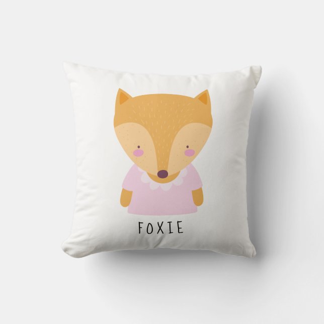 Cute Fox Illustration - Customisable Baby Cushion (Front)