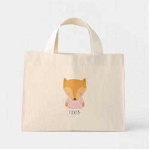 Cute Fox Illustration - Customisable Mini Tote Bag