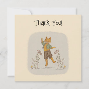 Cute Fox Illustration Thank You Card