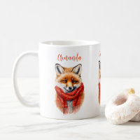 Cute Fox in a Red Scarf Autumn Image