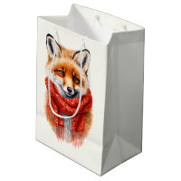 Cute Fox in a Red Scarf Autumn Image