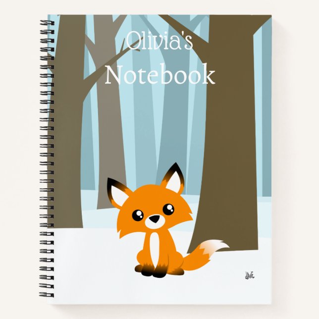Cute Fox in the Snow Notebook (Front)