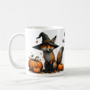 Cute Fox in Witch's Hat Happy Halloween Coffee Mug