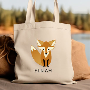 Cute Fox Kids' Personalised Tote Bag