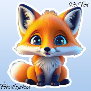 Cute Fox Kids Woodland School Cartoon Graphic