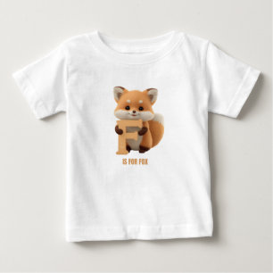 Cute Fox Letter F Kids T-Shirt   Animal Alphabet S