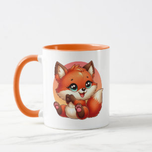 Cute fox lovers add monogram mug