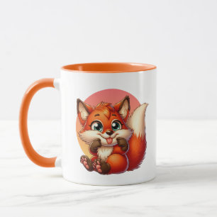 Cute fox lovers add monogram mug