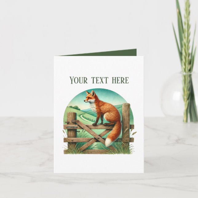 Cute fox lovers add text card (Front)