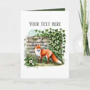 Cute fox lovers add text  card