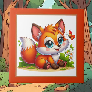 Cute fox lovers animal  ceramic tile