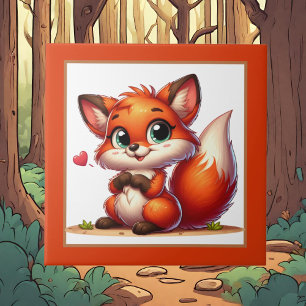 Cute fox lovers animal  ceramic tile