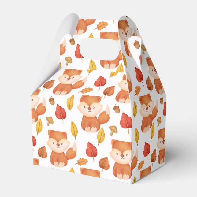 cute fox lovers tiled party favour box (Front Side)