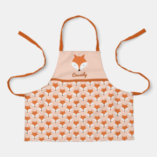 Cute Fox Name Animal Pattern Apron