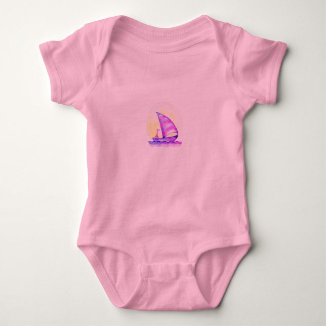 Cute Fox on a Boat Baby Bodysuit – Nautical Advent (Front)