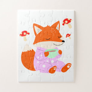Cute Fox Pajama Puzzle for Kids