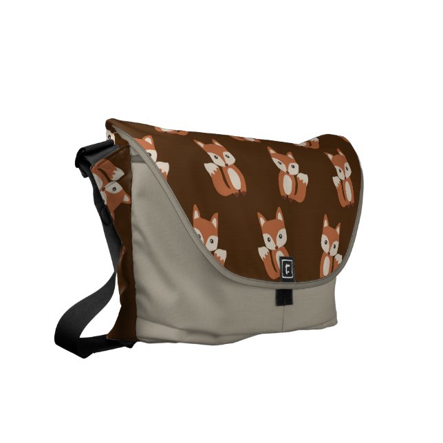 Cute Fox Pattern Messenger Bag (Front Left)